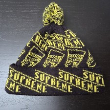 Supreme Nefertiti Bobble Beanie Black Yellow FW12