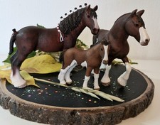 Schleich Clydesdale Horse Family 13808 Male 13809 Female 13810 Foal