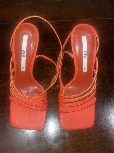 Zara leather orange red - orange,