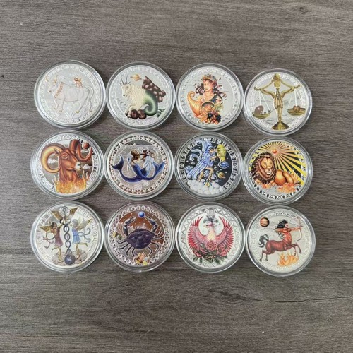 12pcs zodiac signs - zodiac, coins
