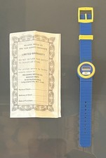 WWF WWE - Fan Club Blue Digital Wrist Watch 1991 Titan Sports Nelsonic - Hasbro