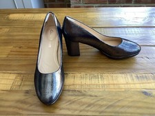 New Clarks Kelda Hope Court Shoes Pewter Metallic 4.5D