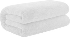 2x 100% Cotton Terry Towel Bath Sheet Jumbo Size 90X170 For Bathroom Spa Hotel