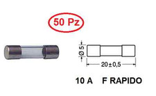 CS 4804/50 FUSE 5 X 20 GLASS 10 TO F FAST PACK OF 50 PC