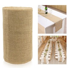 TtS 30cmx20/40/60/80M Hessian Jute Lace Fabric Roll Table Runners Chair Sashes