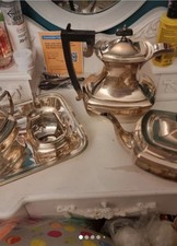 Epns Vintage/retro  Silver  Tea &coffee  Set  Try Milk Jug Sugar  Bowl