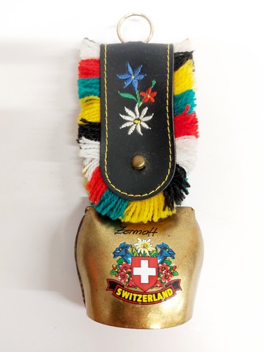 Cow bell brass decorated - brass,