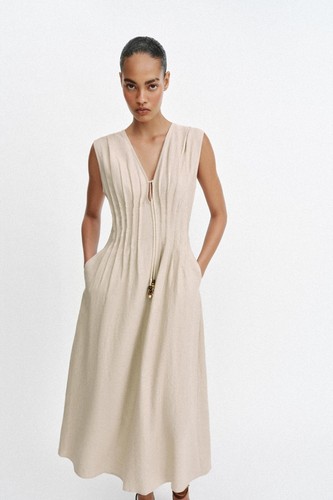 New zara linen blend dress - blend,