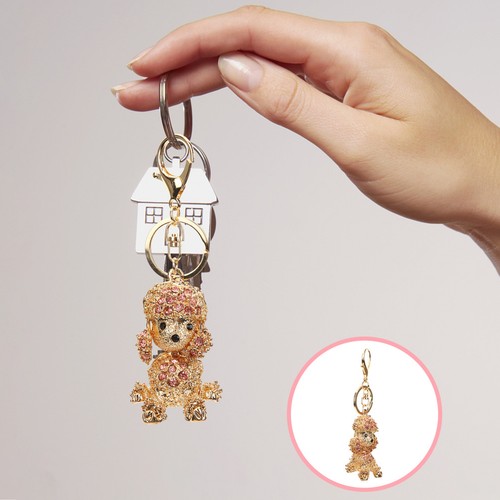 Cute poodle keychain - cute,