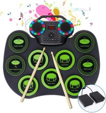 Electric Drum Set, 9 Drum Pad Electronic Drum Set, Kids Drum Set with Drum Peda