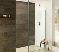 Luxury round walk in shower screen, complete with Designer round ceiling pole