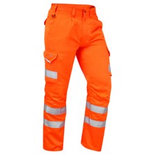 Leo Workwear Bideford Class 1 Hi Vis Cargo Trouser (Size 30-60 in 3 Leg Lengths)