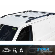 To Fit Vw Transporter T5 - T6 - Swb Black Roof Rails And Cross Bars - Set