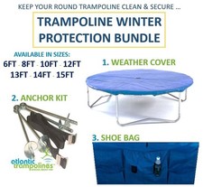 6ft 8ft 10ft 12ft 13ft 14ft 15ft TRAMPOLINE WEATHER COVER ANCHOR KIT & SHOE BAG