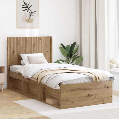 Bed frame with storage and - bed,