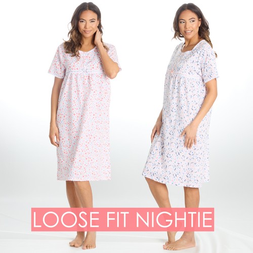 Ladies short sleeve nightshirt - ladies,