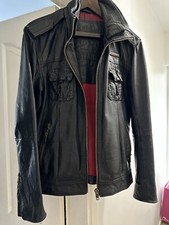 Superdry Men’s Leather Ryan Jacket  - Large