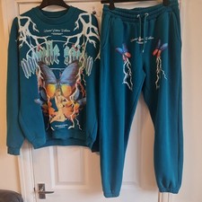Boohoo Tracksuit Lounge Suit Teal Blue Men’s Size Small 