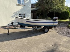 Bonwitco 375 Boat With Mariner 15 Hp Outboard Engine And Rapide Roller Trailer