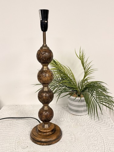 Vintage carved wood table - carved,