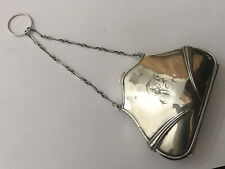 Vintage Antique HM Hallmarked Solid Silver Ladies Chatelaine Purse Monogrammed