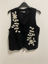 Tu Black Embroidered Waistcoat