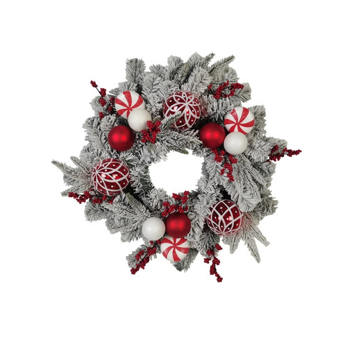 Snowy wreath with - with, berries