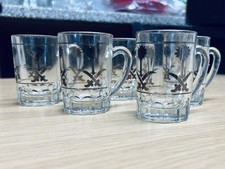 Vintage Turkish Pasabahce Bronze Design Small Tea Cups - Set of 6 