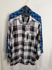 Primark Bundle x2 casual shirt size 16 blue black and white check button up