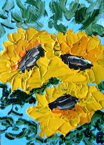 Aceo sunflowers original - aceo,