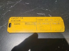 Gwent Fire Brigade BA Tally Breathing Apparatus 