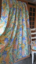 Gorgeous Vintage Designers Guild Floral Large Interlined Curtains Pair 1 of 3
