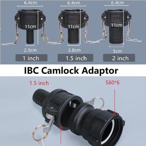 Ibc tank tap camlock adaptor - tap,