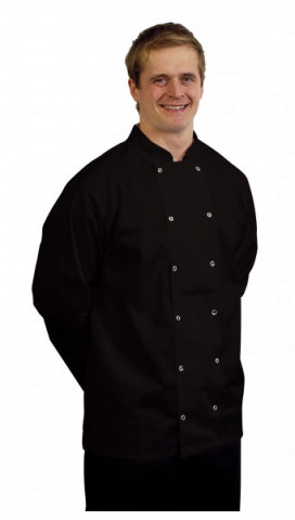 Long sleeve chef jacket black - jacket, (black