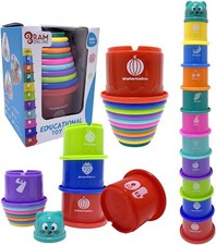 Ram© Baby Kids 11 Piece Stacking Cups Stackers Pre-school Learning Toy Stackin