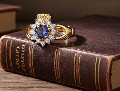 18ct gold sapphire claddagh - sapphire,