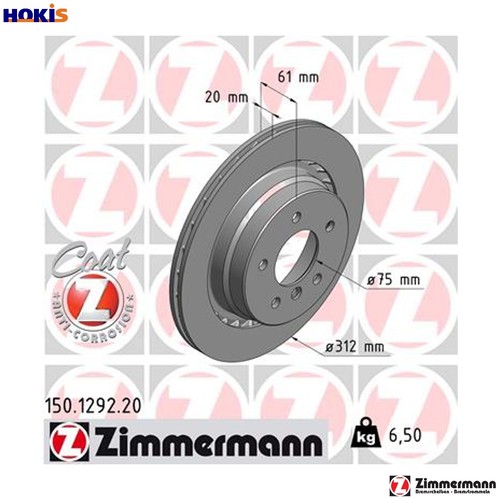 Brake disc 150 1292 for - disc, 150.1292.20