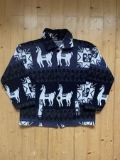 Vintage Aztec wool knitted cardigan Ecuador knitwear size large to XL