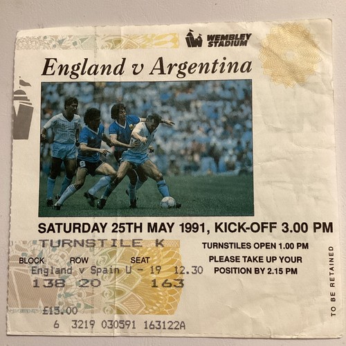 England argentina 5 - england, 25/5/1991