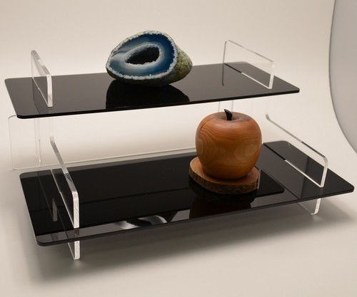 Two tier acrylic shelf retail - tier,