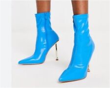 BEBO Valerie Sock High Heel Boots in Blue (f11)