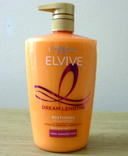 L'Oréal Elvive: "Dream Lengths" Restoring Shampoo, keratin+castor oil. Large 1l.