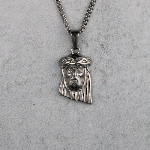 Silver jesus piece pendant - silver,