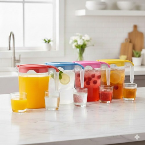 Plastic jug with lid - plastic,