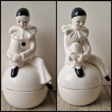 Pierrot Clown Trinket Pot Jar