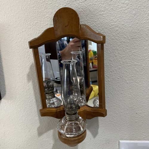 Vintage wall mounted oil lamp - vintage,