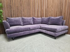 Sofa.com Lars Retro Modern RHF Corner Sofa In Shale Aqua clean Clever Velvet