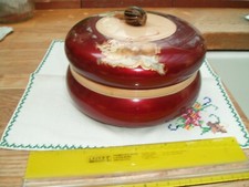 Antique Japanese lacquered bowl and lid wooden/metal/plastic very good condition