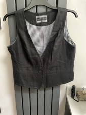 NEXT Women’s Black Linen Lined Waistcoat - Ladies Size 18
