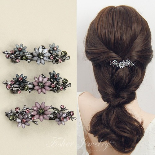 Flower hair clips barrettes - flower,